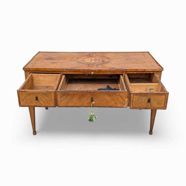 Antique Desk – Lombardy Louis XVI Era Desk, Vintage Writing Table, Elegant Office Furniture, 18th Century Desk For Sale - Image 13 of 18