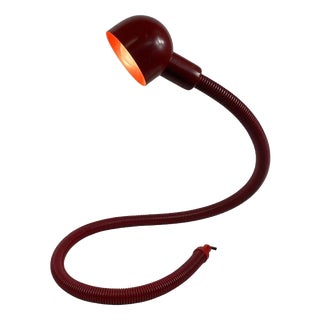 Fully Flexible Red Snake / Serpent Gooseneck Desk Lamp from Eurolux, 1970s For Sale