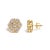 Contemporary 14K Yellow Gold 3.0 Cttw Diamond Floral Cluster Stud Earring For Sale - Image 3 of 5