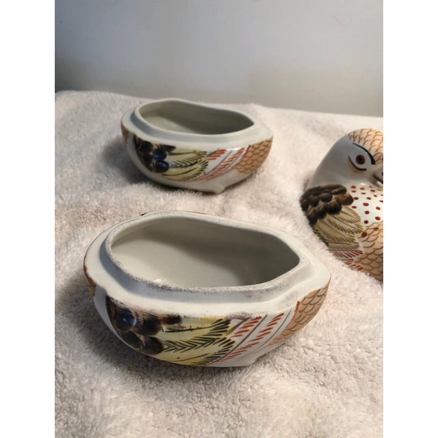 1980s 1980s Italian Porcelain Hand Painted Bird Form Boxes - a Pair For Sale - Image 5 of 11