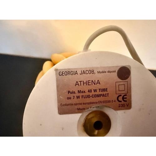 "Georgia Jacob lamp circa 70" Georgia Jacob lamp circa 70/80, yellow fiberglass, creating a very beautiful ambiance, very...