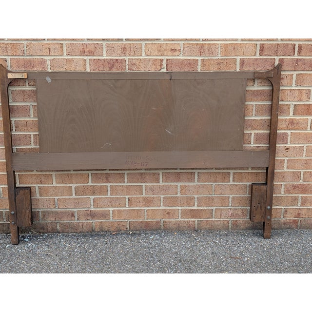 Broyhill Vintage Attributed Broyhill Brasilia Mid Century Walnut Queen Headboard For Sale - Image 4 of 5