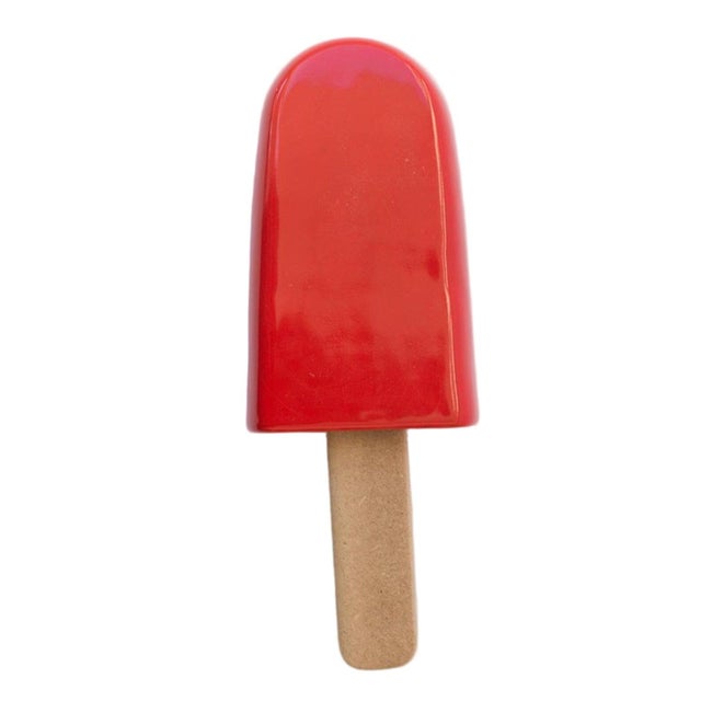 Red Ceramic Ice Pop Wall Sculpture For Sale - Image 8 of 10