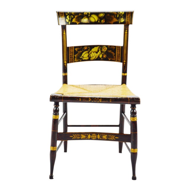 Antique Hitchcock Style Rush Seat Side Chair Chairish