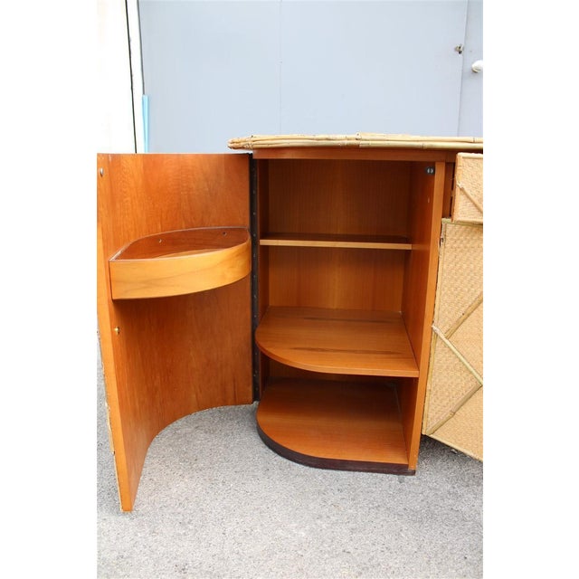 Large Vintage Low Bamboo Sideboard, Italy, 1970s For Sale - Image 4 of 18