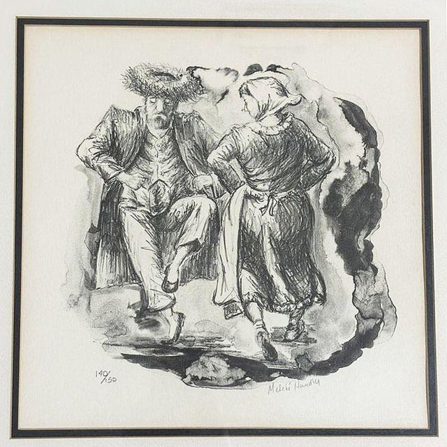 Limited Edition Lithograph by Melchi Hundler signed with an edition number of 140/150, featuring a charcoal Drawing of...
