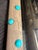 Contemporary Jonathan Charles Grey Oak Mirror With Aqua Polka Dots For Sale - Image 3 of 6