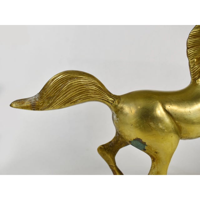 Mid-Century Modern Mid 20th Century Vintage Solid Brass Horse Figurine For Sale - Image 3 of 6