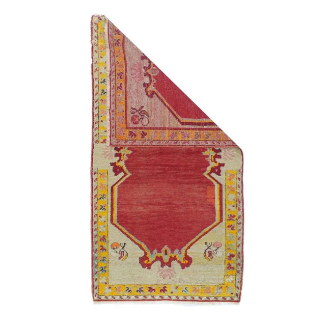 Antique Oushak Rug 2'4'' x 4'6'' For Sale - Image 4 of 11