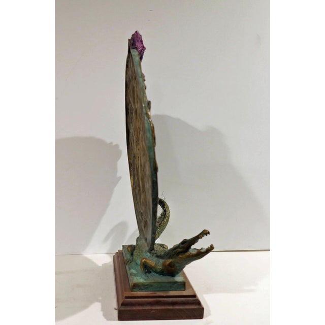 William Sharles Original Bronze Sculpture Lily Pad With Alligator For Sale In Denver - Image 6 of 18
