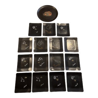 Couroc Sushi/Appetizer Dishes/Trays - Set- 16 Pieces For Sale