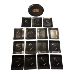 Couroc Sushi/Appetizer Dishes/Trays - Set- 16 Pieces
