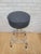 Vintage Industrial Swivel Bar Stools Newly Reupholstered in a Charcoal Wool - 3 Piece Set For Sale In Chicago - Image 6 of 8