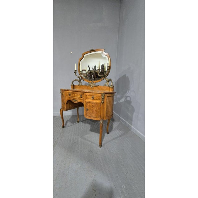 French Satinwood Dressing Table, 1880s For Sale - Image 6 of 14