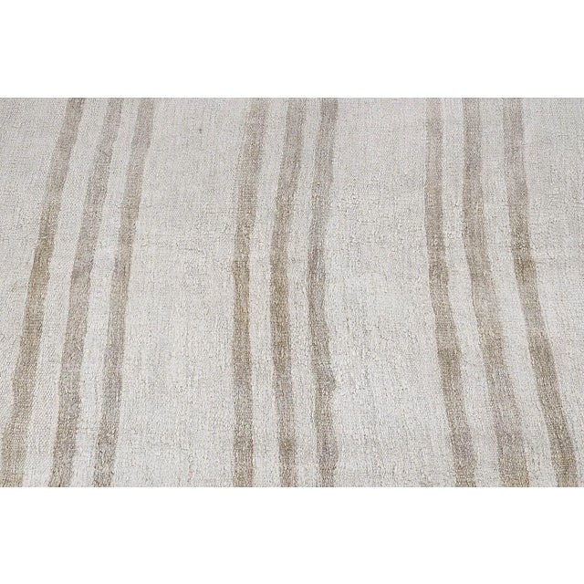 Mid 20th Century Mid 20th Century Beige & White Hemp Kilim Runner For Sale - Image 4 of 7