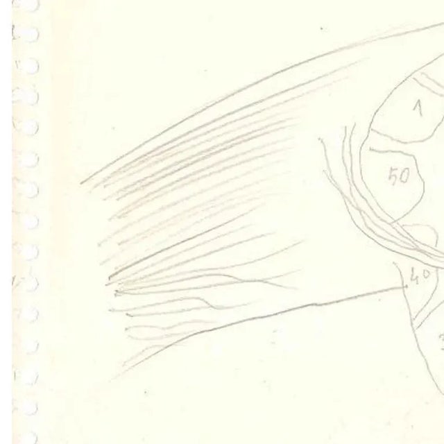 Composizione, 1963 is an interesting original drawing (mixed media: pencil, pastel, China ink, watercolor) by the Informal...