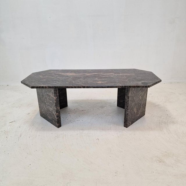 Mid-Century Modern Italian Coffee Table in Granite, 1980s For Sale - Image 3 of 17