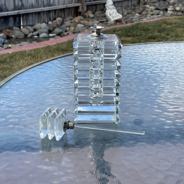 Art Deco 1990s Shannon Crystal Perfume Bottle For Sale - Image 3 of 4