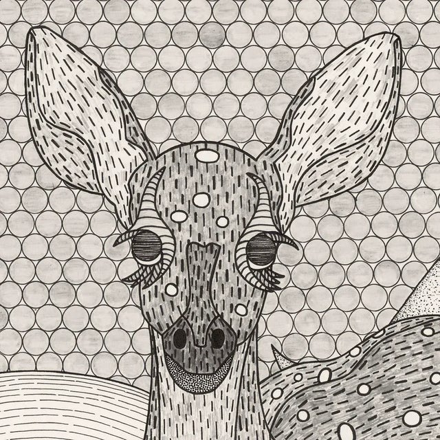Contemporary "Fawn" Original Pen and Ink Drawing by Denis Collura For Sale - Image 3 of 6