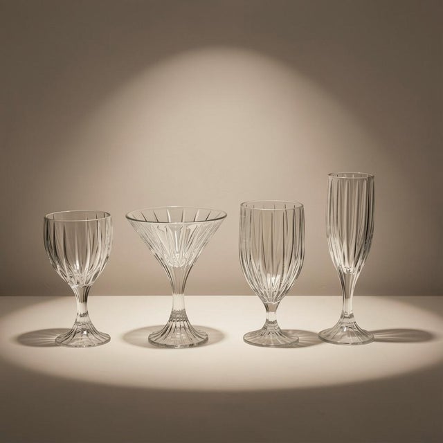1980s 1980s Elegant Mikasa Park Lane Crystal Drinkware Suite - 32 Pieces For Sale - Image 5 of 12