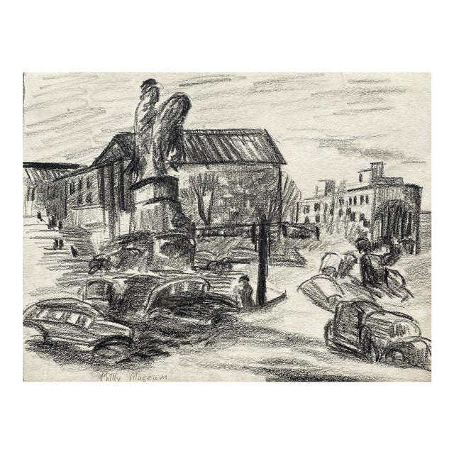 1940s Frank Wallace Philadelphia Art Museum Drawing For Sale