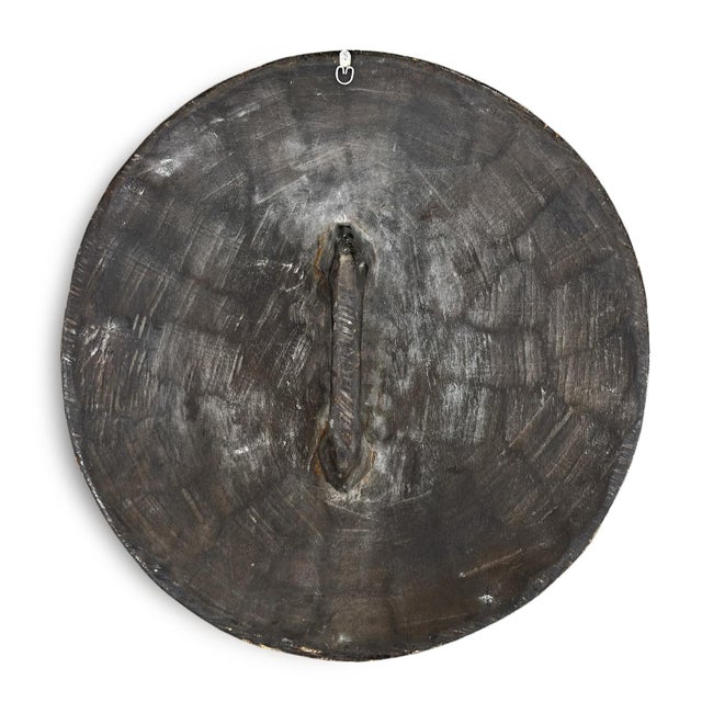 Tribal Round Black & White Zulu Shield For Sale - Image 3 of 4