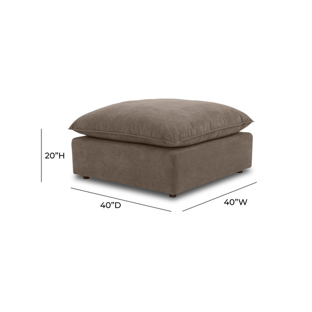 Cali Chocolate Brown Performance Velvet Ottoman For Sale - Image 4 of 4