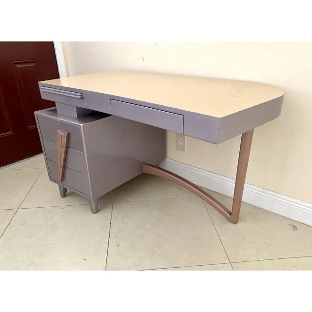 Mid-Century Modern 1960s Vintage Space Age Style Office Desk For Sale - Image 3 of 8