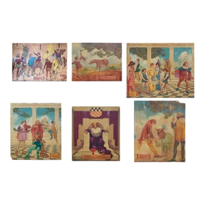 Antique Murals by Guido d'Aquili - Collection of Six