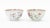 Pair of Chinese Export Famille Rose Porcelain Tea Bowls, each hand-enameled with flowers. 2.5" H x 4.5" Diameter....