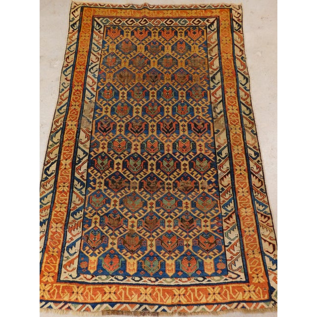 Rare Antique Caucasian Rug. 3'6"x 5'5" For Sale - Image 9 of 16