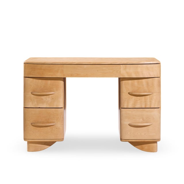 Heywood Wakefield Mid Century Vanity Desk This desk measures: 44 wide x 17.5 deep x 29 high, with a chair clearance of 24...