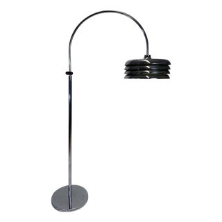 Chrome Floor Lamp by Tamás Borsfay for Hungarian Craftsmanship Company, 1970s For Sale