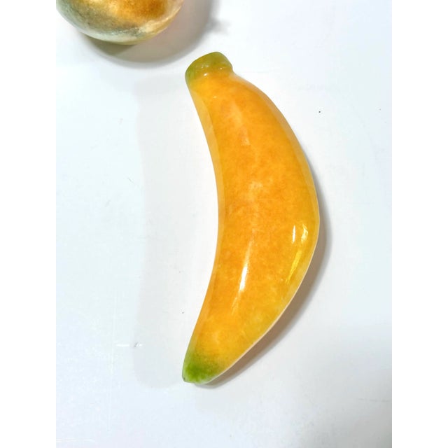 Stone Vintage Hand-Carved Stone Fruit Set – Banana, Peach & Pear Decorative Sculptures For Sale - Image 7 of 7