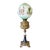 Antique Bradley & Hubbard Banquet Brass & Onyx Parlor Lamp, Electrified W/ Painted Globe For Sale
