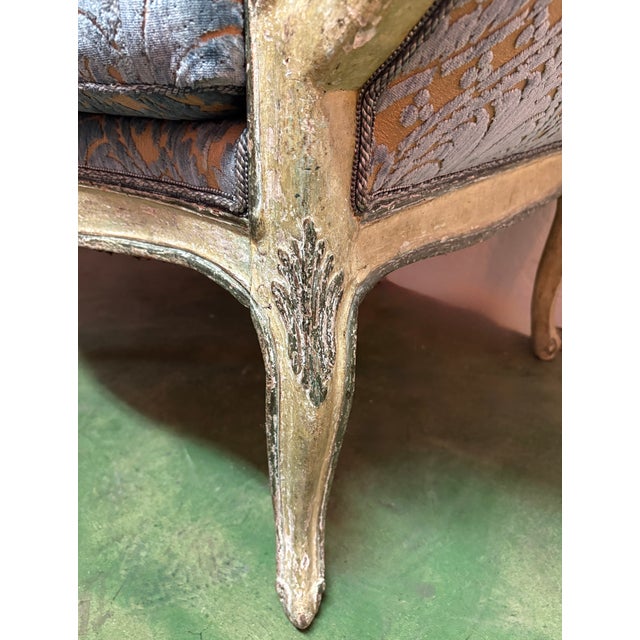 Early 19th Century Venetian Painted Neoclassical Frame W/Velvet Fabric Settee For Sale - Image 18 of 18
