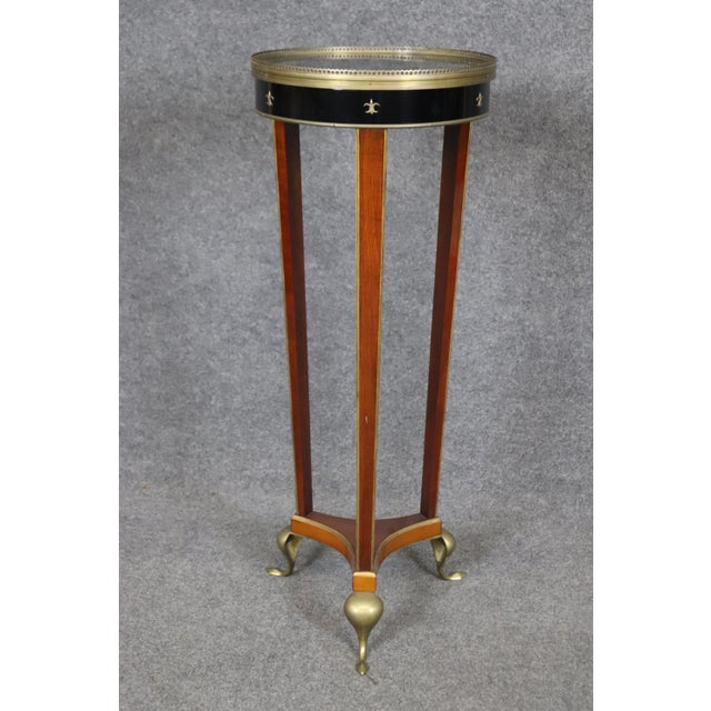 John Widdicomb Brass and Faux Marble Painted French Empire Stands - A Pair For Sale - Image 11 of 12