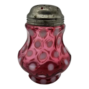 Red Coin Spot Sugar Shaker by Northwood, Circa 1890-1910's