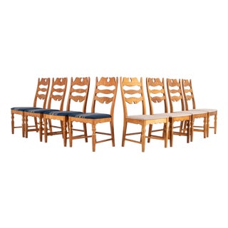 Danish Oak Chairs by Henning Kjærnulf, Denmark, 1960s, Set of 8 For Sale