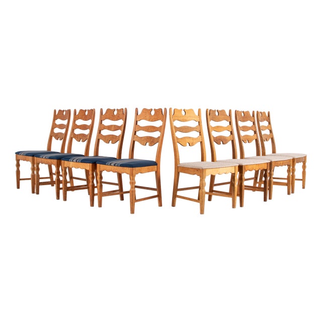 Danish Oak Chairs by Henning Kjærnulf, Denmark, 1960s, Set of 8 For Sale