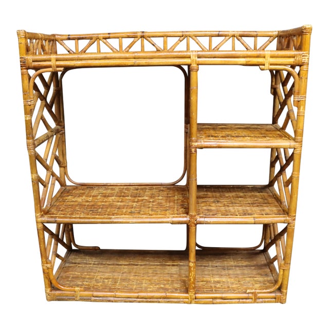 Mid-Century Bamboo Fern Stand Étagère For Sale