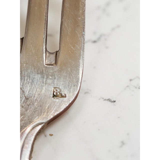 1920s French Art Deco Silver-Plated Flatware Set, 1920s, Set of 37 For Sale - Image 5 of 7