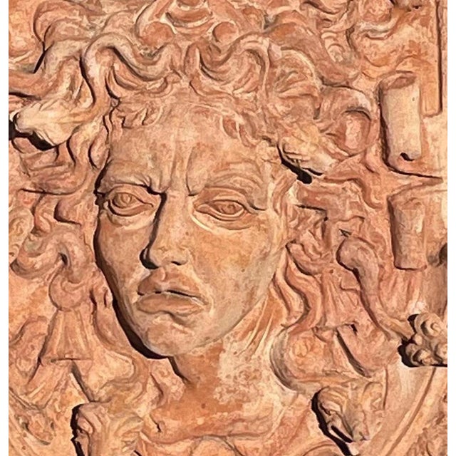 Art Nouveau Terracotta Medusa Panel, Impruneta, Italy, 20th Century For Sale - Image 4 of 6