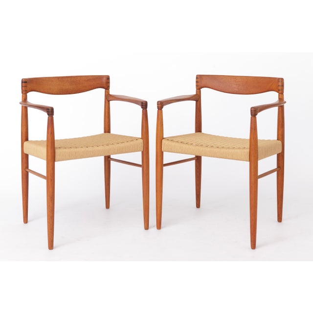 Danish Armchairs in Teak and Paper Cord by H.W. Klein for Bramin, 1960s, Set of 2 For Sale - Image 12 of 12