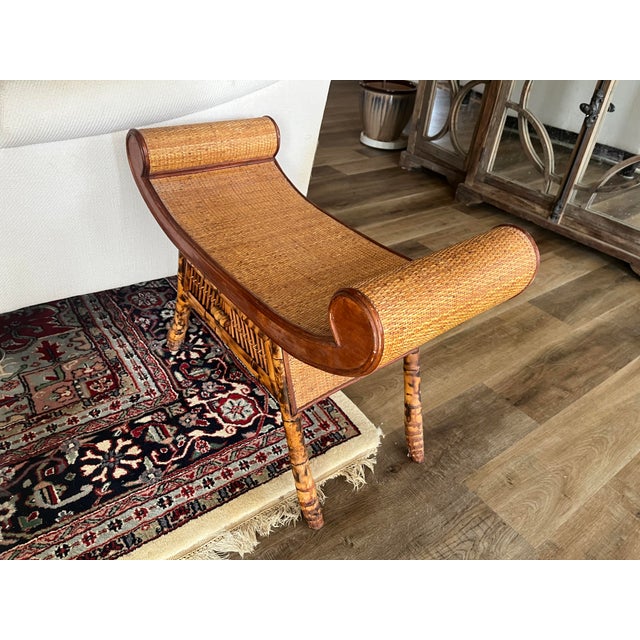 he bench combines Chinoiserie and Egyptian Revival design elements, which were popular during the Mid-20th Century,...