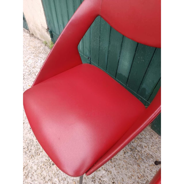 Vintage Red Vinyl Armchairs, 1970, Set of 2 For Sale - Image 14 of 18