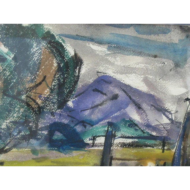 Early 20th Century David McCosh Abstract Mountain Landscape Pacific Nw Watercolor Painting For Sale - Image 5 of 8