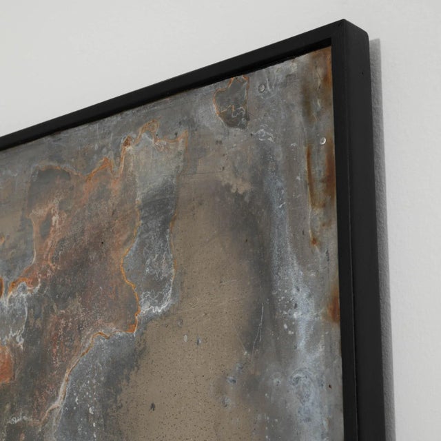 Abstract Metal Artwork in Wooden Frame For Sale - Image 9 of 13