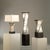 1990s 1990s Hand-Knotted Silver Strings Torque Accent Table Lamp - 24", Espresso Wood & Satin Nickel, Linen Shade For Sale - Image 5 of 6