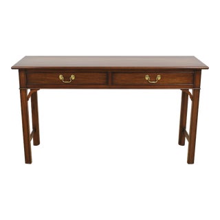 Henkel Harris 2 Drawer Chippendale Mahogany Console Table For Sale